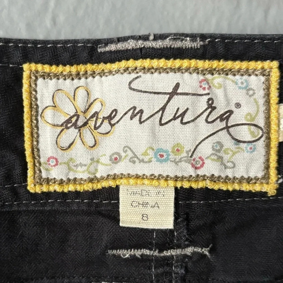 Aventura | a line | grey | blue | button fly | pocket | skirt | size 8 - Picture 7 of 11